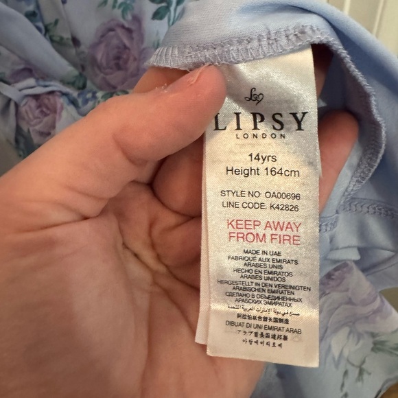 Lipsy Blue Floral Dress - Picture 4 of 9